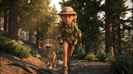Animation of a Mountain Ranger working with their newly adopted dog Artie. Part of a animated video to be featured on my social media.